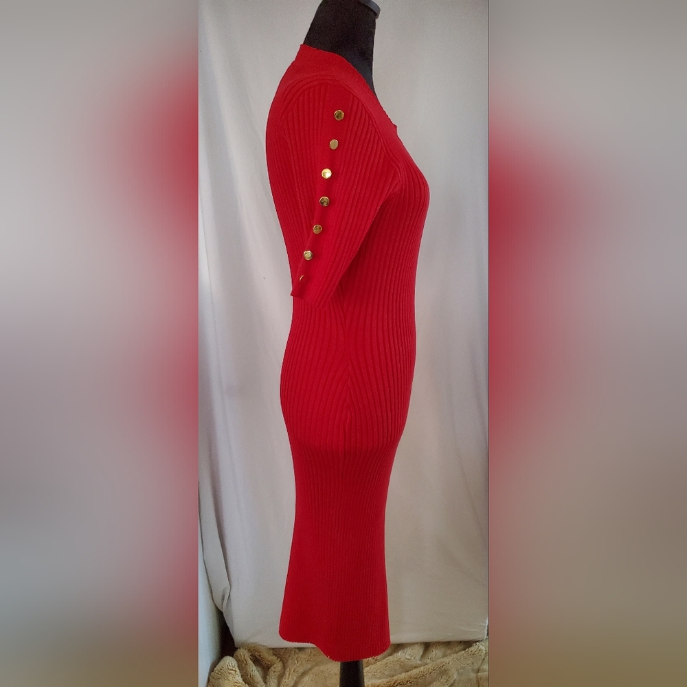 No Boundaries Red Gold Bodycon Cocktail Dress